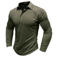 thumbnail image 1 of WREESH Mens Workout Shirts Henley Shirts Fitness Jogger Undershirt Solid Color Long Sleeve Shirts Slim Fit Button Pullover Olive Green, 1 of 7