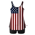 thumbnail image 1 of WREESH Modest Swimsuit Women's Two Piece Tankini Set High-Waisted Bottoms Patriotic Independence Day Print Design Red, 1 of 6