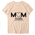 thumbnail image 1 of WREESH Mother's Day Mama Shirts Women's Round Neck Short Sleeve Graphic T-Shirts Beige, 1 of 4