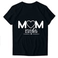 thumbnail image 1 of WREESH Mother's Day Mama Shirts Women's Round Neck Short Sleeve Graphic T-Shirts Black, 1 of 4