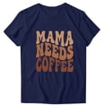 thumbnail image 1 of WREESH Mother's Day Shirts Women's Round Neck Short Sleeved Graphic T-Shirts Navy, 1 of 4