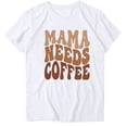 thumbnail image 1 of WREESH Mother's Day Shirts Women's Round Neck Short Sleeved Graphic T-Shirts White, 1 of 4