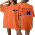 thumbnail image 1 of WREESH Oversized T-Shirt Women's Short Sleeve Baseball Shirt Front and Back Print Top Orange, 1 of 5