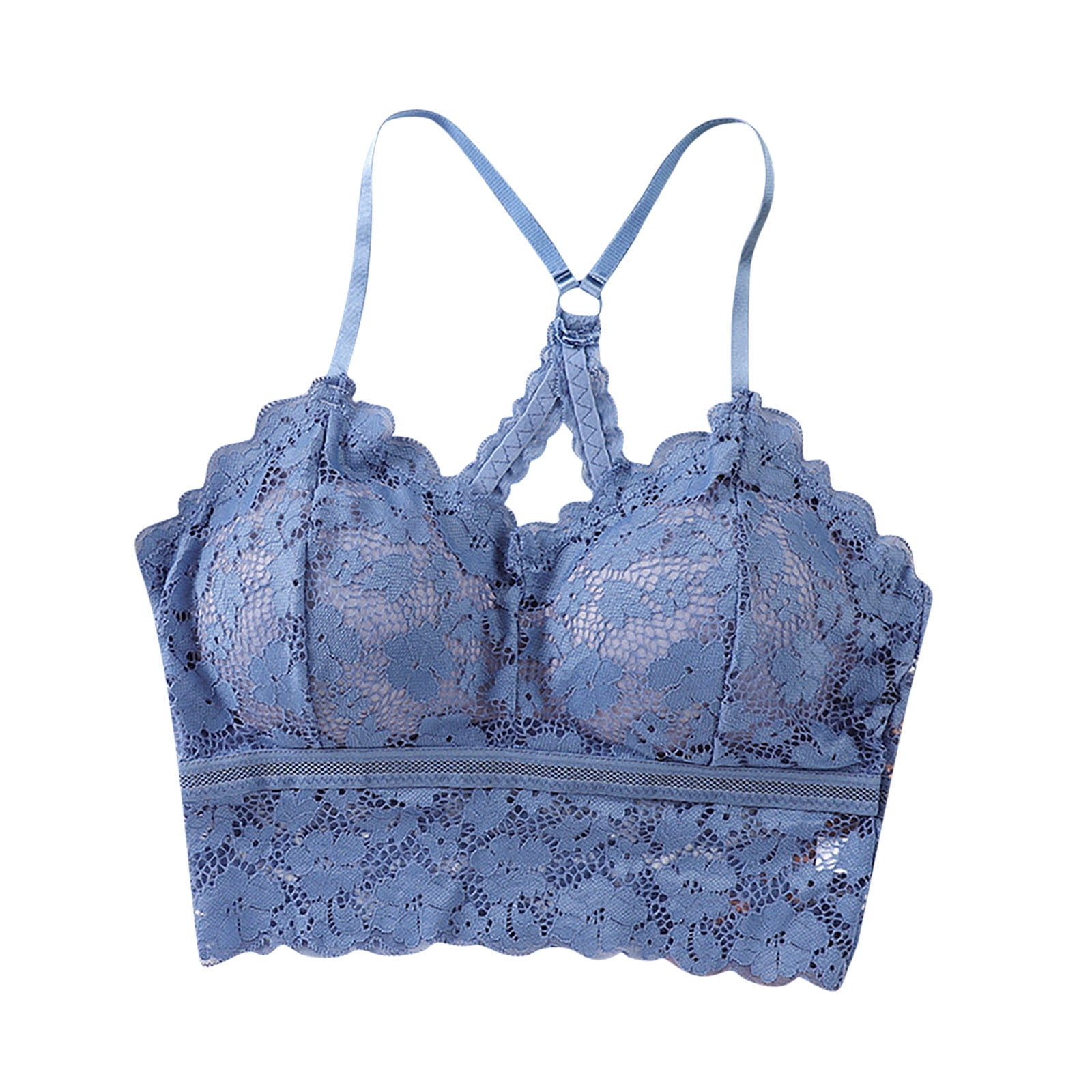 Padded underwired lace bra - Light blue - Ladies