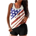 thumbnail image 1 of WREESH Patriotic Women's Tankini Swimsuit Red, White & Blue American Flag Print for Independence Day Two-Piece Swimwear Red, 1 of 6