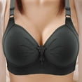 thumbnail image 1 of WREESH Push-Up Bra Full-Figure Bra Women Large Size Adjustable Push-Up Breathable Full Cup Bra Without Wires Bra Underwear Black, 1 of 4