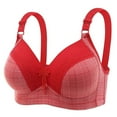 thumbnail image 1 of WREESH Push-Up Bra Full-Figure Bra Women Plus Size Lace Solid Color No Underwire Bras Wireless Bras Buckle Underwear Bra Underwear Red, 1 of 3