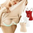 thumbnail image 1 of WREESH Shelf Bra Camisole Tops for Women Built-In Bra Spaghetti Strap Tank Top Basic Breathable Undershirt 3 Pack Red, 1 of 6