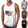 thumbnail image 1 of WREESH Sleeveless Crew Neck T-Shirt for Men Casual Sports Tank Tops Patriotic Print Summer Fashion Black, 1 of 4