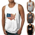 thumbnail image 1 of WREESH Sleeveless Crew Neck T-Shirt for Men Casual Sports Tank Tops Patriotic Print Summer Fashion Dark Gray, 1 of 4