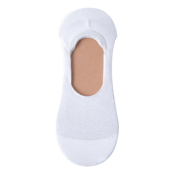 WREESH Socks For Men Mesh Socks Invisible Non-Slip Cotton, Breathable, Ultra Low Cut Non Slip Flat Liner For Man White
