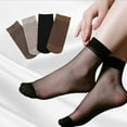 thumbnail image 1 of WREESH Socks For Women Lightweight Breathable Socks 10 Pairs Ultra Thin Elastic Silk Short Stockings Low Cut Socks Coffee, 1 of 2