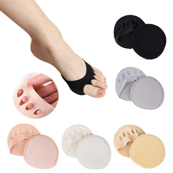 WREESH Socks For Women Lightweight Breathable Socks 1 Pair Fabric Forefoot Pads - Comfortable Non-Slip Corrective Toe High Heels Invisible Honeycomb White
