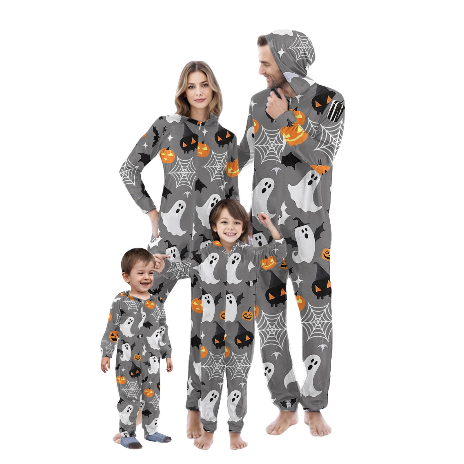 WREESH Spooky Family Ghost Costumes Matching Halloween Pajamas Set with