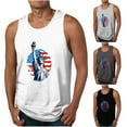 thumbnail image 1 of WREESH Summer Fitness Tops for Men Crew Neck Tank Top with Independence Day Print Shirts Gray, 1 of 4