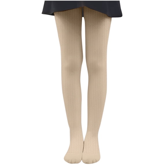 WREESH Summer Soft Cute Girls Tights Full Length for Dance, Thick Opaque Solid Color Stockings Khaki