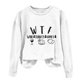 thumbnail image 1 of WREESH Teen Girl's Casual Tops WTF Thanksgiving Crewneck Sweatshirts with Letter Graphic, Fall Tops for Women 2025 White, 1 of 4