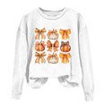 thumbnail image 1 of WREESH Thanksgiving Shirts Women's Pumpkin Bow Printed Graphic Crewneck Sweatshirts, Long Sleeve Pullover, Fall Fashion for Teen Girls 2025 White, 1 of 4