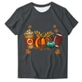 thumbnail image 1 of WREESH Thanksgiving Shirts for Women Casual Crew Neck Tees Short Sleeve Graphic T-Shirts Fall Tops 2025 Gray, 1 of 4