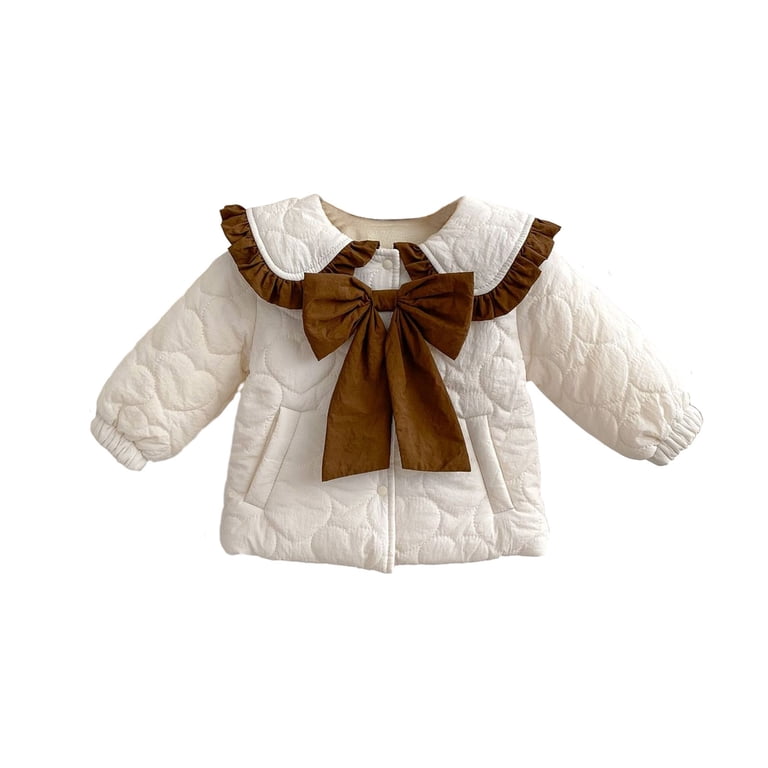 WREESH Toddler Boy Girl Winter Coats Button Quilted Jacket 