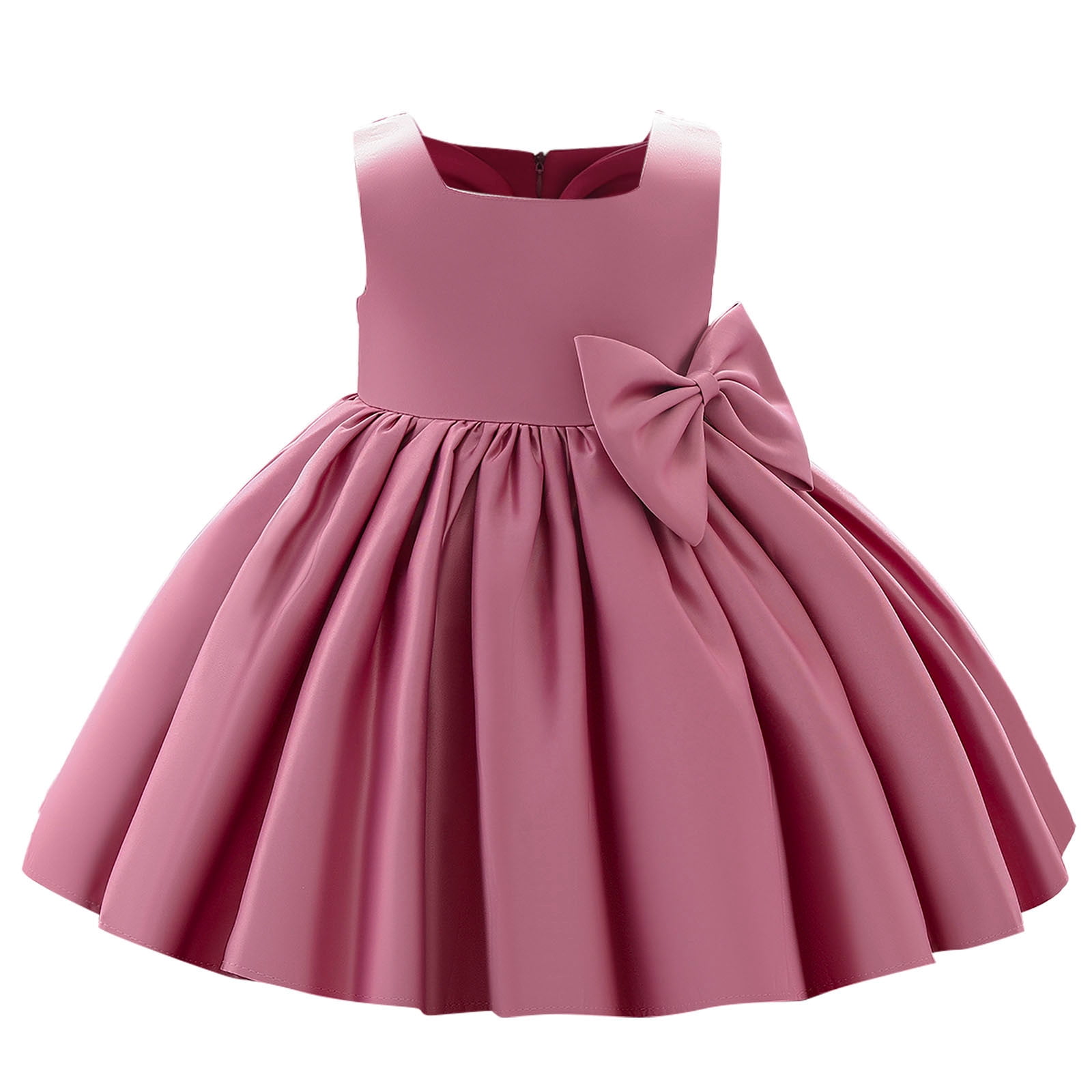 Toddler Baby Girls Cute Dress Bubble Sleeve Pleated Dresses - Temu