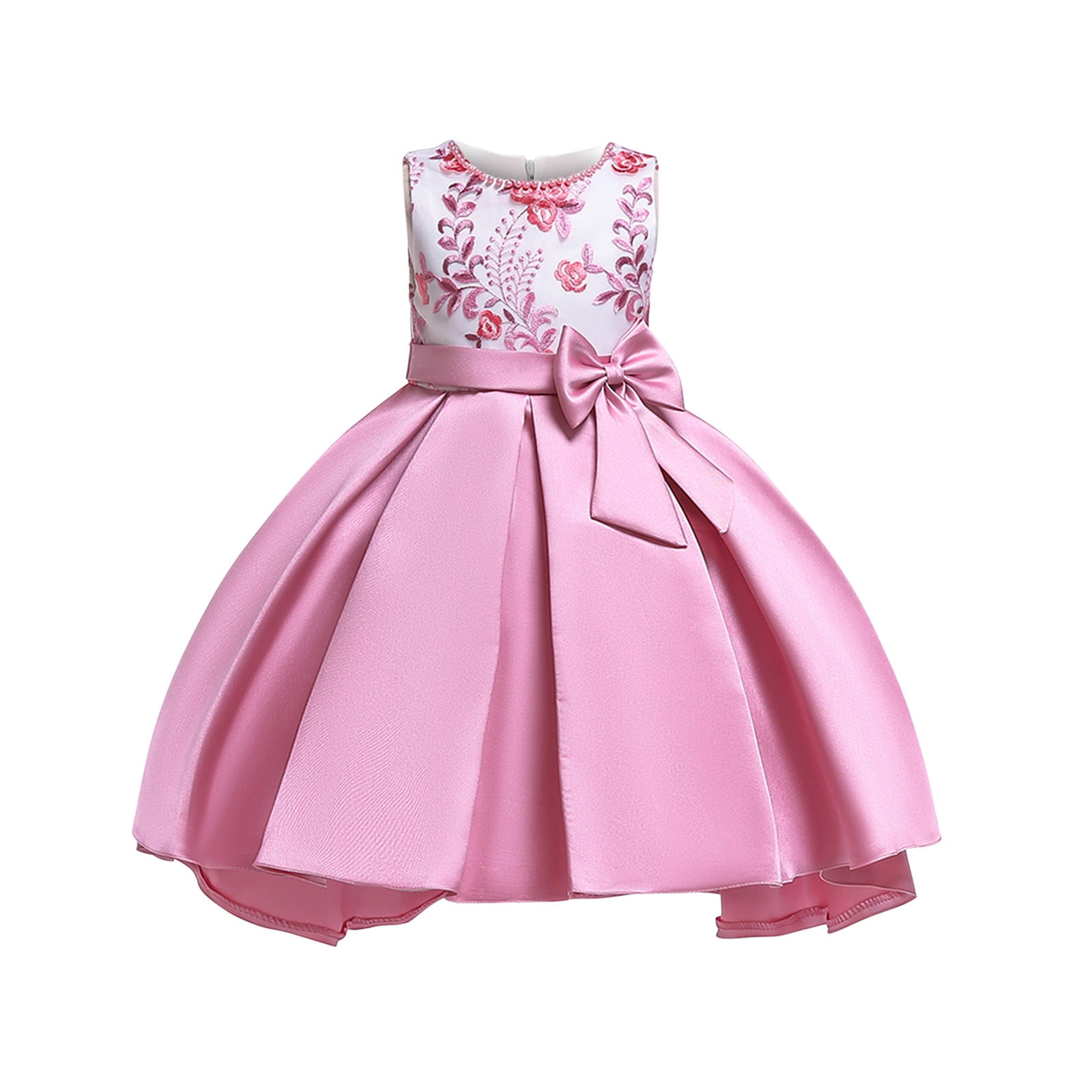 Dress Girl Party Pink Elegant | Pink Party Gowns Dress Girls | Pink Party  Dresses Kids - Girls Party Dresses - Aliexpress