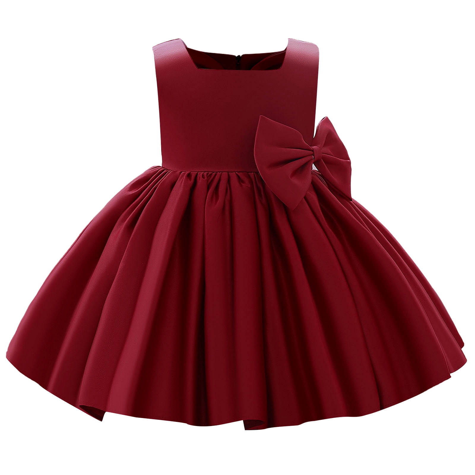 strapless open back dress Red Rhinestone Velvet High Slit Fit & Flare Prom Dress main image 1