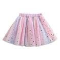 thumbnail image 1 of WREESH Toddler Girls' Summer Sequin Puffy Half Skirt with Embroidery, Elastic Waist Cake Skirt with Layered Puff Mesh, for Ages 1-12 Pink, 1 of 4