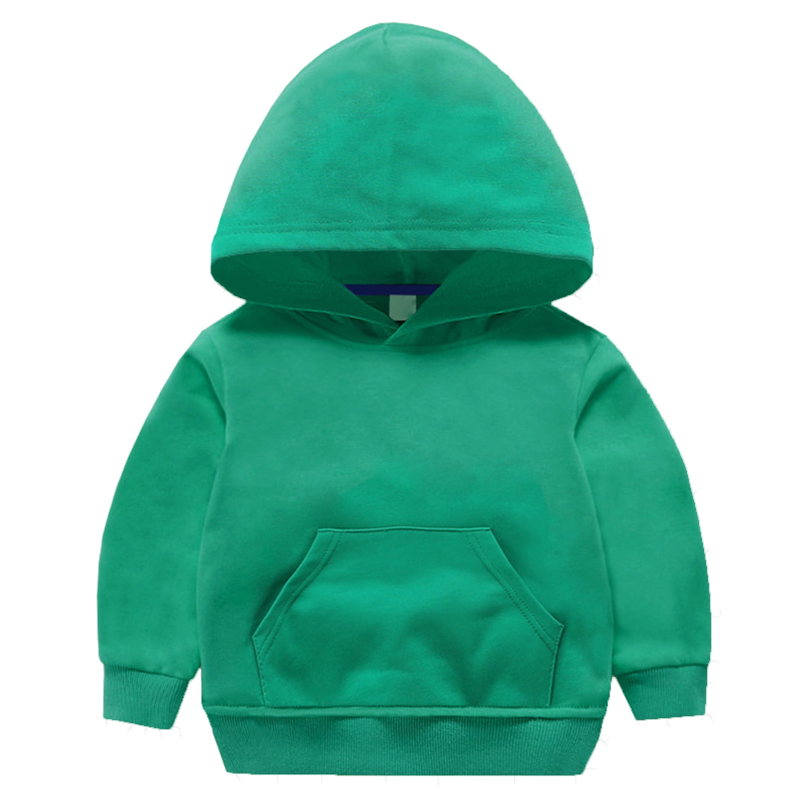 WREESH Toddler Kids Boys Girls Fleece Lined Hoodie Sweatshirts Basic Solid Long Sleeved Hooded Pullover Casual Fall Sport Coats with Pockets Green Walmart