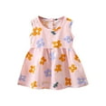thumbnail image 1 of WREESH Toddler Kids Girls Dress Fashion Summer New Sleeveless Ruffled Pockets Round-Neck Printed Dress Sweet Tank Top Pink, 1 of 3