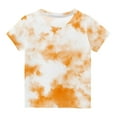 thumbnail image 1 of WREESH Toddler To Kids' Tie-Dye T-Shirts Short Sleeve Graphic Round Neck Tops for Boys and Girls (3-14 Years) Orange, 1 of 5