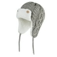 thumbnail image 1 of WREESH Trapper Knit Beanie Hat for Boys Girls Toddler Winter Fall Fashionable Cute Solid Color Hat Gray, 1 of 4