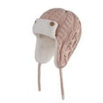 thumbnail image 1 of WREESH Trapper Knit Beanie Hat for Boys Girls Toddler Winter Fall Fashionable Cute Solid Color Hat Pink, 1 of 4