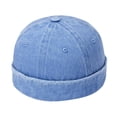 thumbnail image 1 of WREESH Unisex Brimless Dome Beanie Hip-Hop Street Retro Casual Baseball Sailor Hat for Men and Women Light Blue, 1 of 5