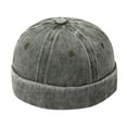 thumbnail image 1 of WREESH Unisex Brimless Dome Beanie Hip-Hop Street Retro Casual Baseball Sailor Hat for Men and Women Olive Green, 1 of 5
