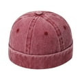 thumbnail image 1 of WREESH Unisex Brimless Dome Beanie Hip-Hop Street Retro Casual Baseball Sailor Hat for Men and Women Red, 1 of 5