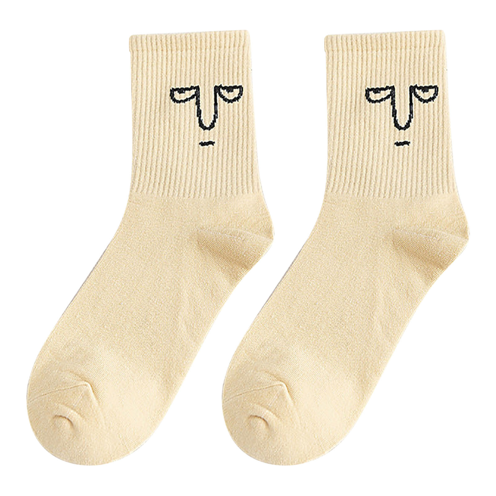 WREESH Unisex Christmas Stockings Long Socks Running Socks Funny Facial