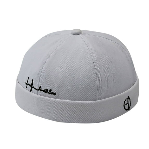 WREESH Unisex Dome Beanie Brimless Hip-Hop Street Retro Casual Baseball Sailor Hat for Men and Women White