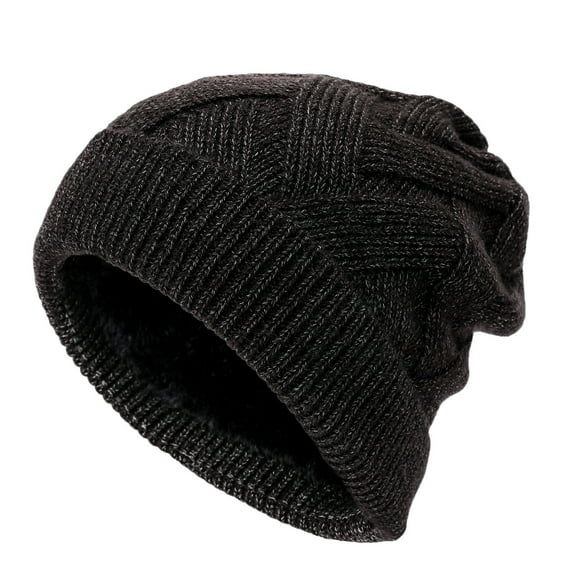 WREESH Unisex Fleece Lined Beanie Warm Winter Caps, Fashion Knit Cuffed Cap for Men and Women Black
