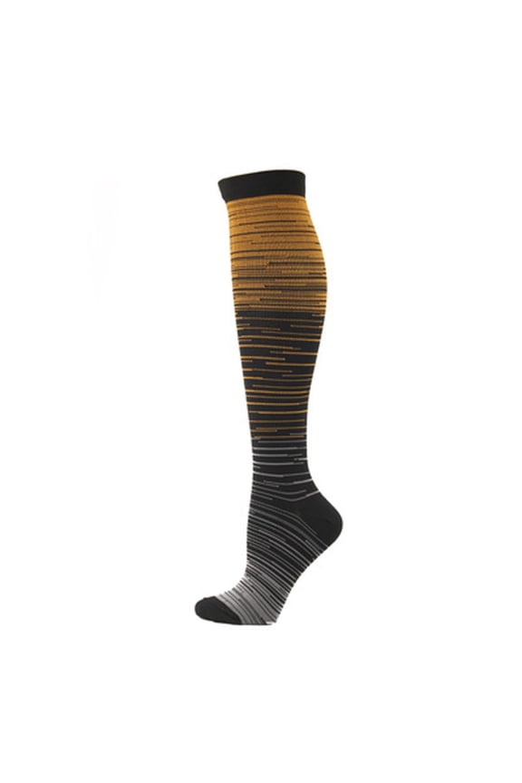 Unisex Knee High Socks Socks Color Pattern Pressure Stocking Men Elasticity Stocking Outdoor Orange