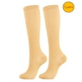 thumbnail image 1 of WREESH Unisex Knee High Socks Socks Men Color Pattern Gradation Colour Mixture Nylon Crew Socks Beige, 1 of 3