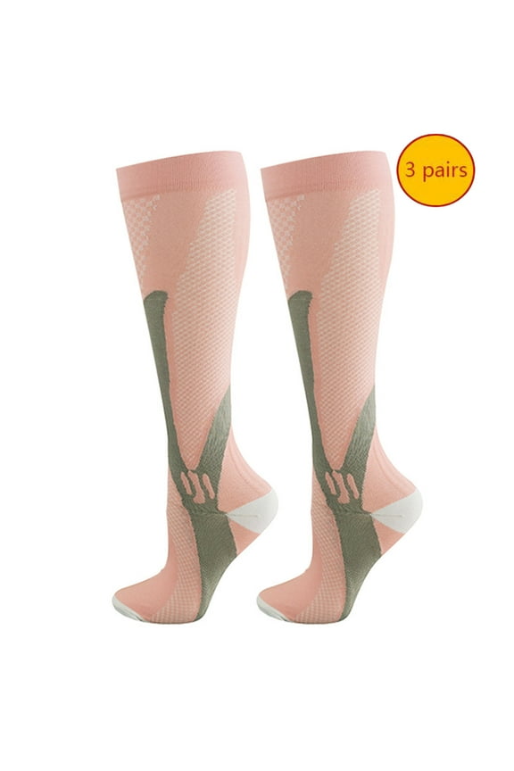 Unisex Knee High Socks Socks Men Color Pattern Gradation Colour Mixture Nylon Crew Socks Pink