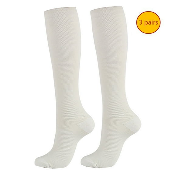 WREESH Unisex Knee High Socks Socks Men Color Pattern Gradation Colour Mixture Nylon Crew Socks White