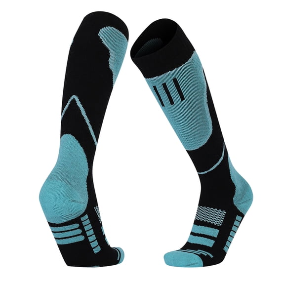 WREESH Unisex Knee High Socks Ski Socks Socks Men Adult High Tube Thickened Warm Ski Men And Winter Towel High Tube Outdoor Climbing Sports Blue