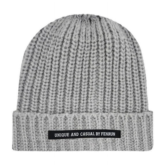 WREESH Unisex Knit Beanie Winter Hat Classic Solid Color Knitted Hat Cap for Women and Men Gray
