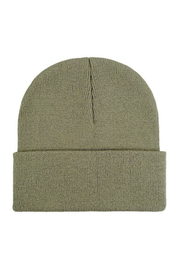 Unisex Knitted Beanie Winter Hat, Knitted Hat Cap for Women and Men Olive Green