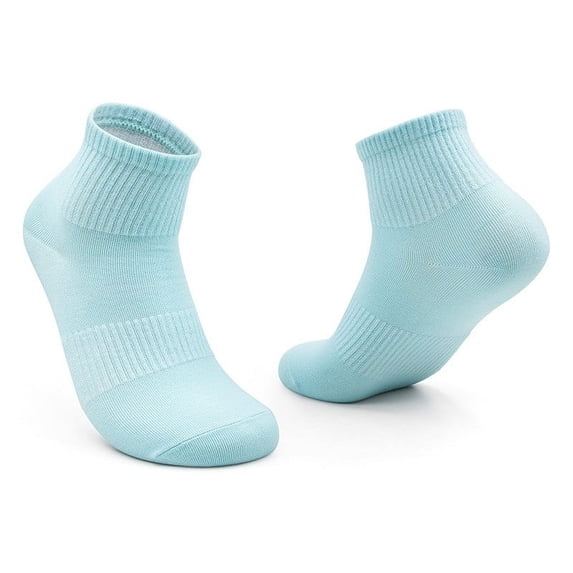 WREESH Unisex Long Socks Running Socks Sweat-Absorbing And Breathable Cotton Socks, Color Short Tube Socks Light Blue