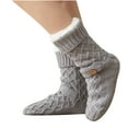 thumbnail image 1 of WREESH Unisex Long Socks Running Socks Winter Thick Slipper With Grippers Non Slip Warm Fuzzy Gray, 1 of 9
