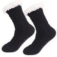 thumbnail image 1 of WREESH Unisex Long Socks Running Socks Winter Warm Double-Faced Fleece Bed Non Slip Slipper Floor Socks Hot Black, 1 of 2