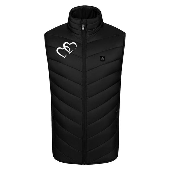 WREESH Unisex Plus Size Heated Vest Fashion Printed Vest Lightweight Stand Collar Vest Usb Intelligent Constant Temperature Control Electric Heating Jackets ,Battery Not Included Black C